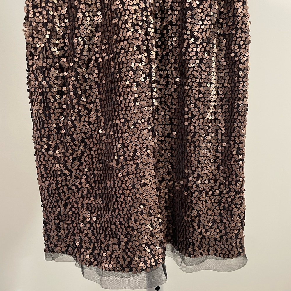 French Connection Sequin Sheath Dress Brown and Black - Picture 4 of 5
